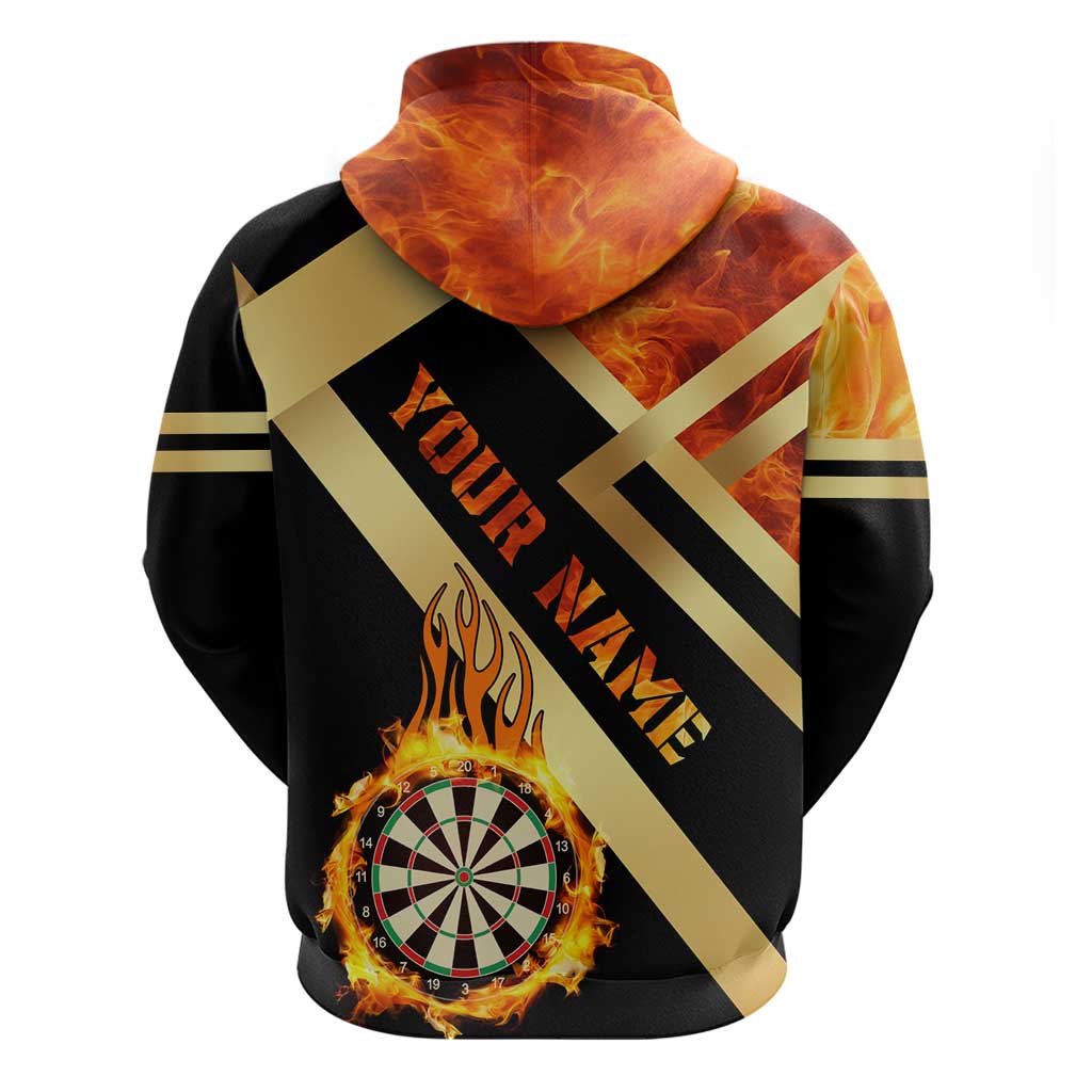 Flaming Dartboard Darts Hoodie Personalized Bold Geometric Patterns TS04