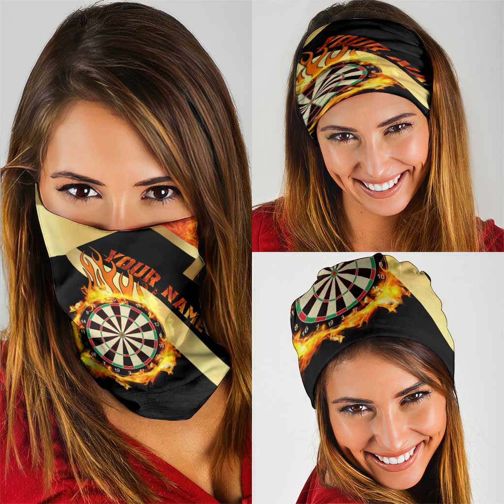 Flaming Dartboard Darts Neck Gaiter Personalized Bold Geometric Patterns TS04