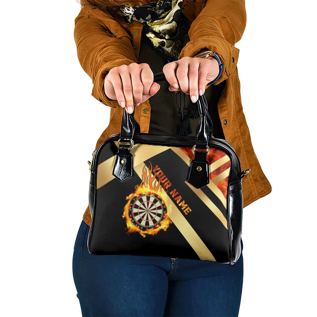Flaming Dartboard Darts Shoulder Handbag Personalized Bold Geometric Patterns TS04