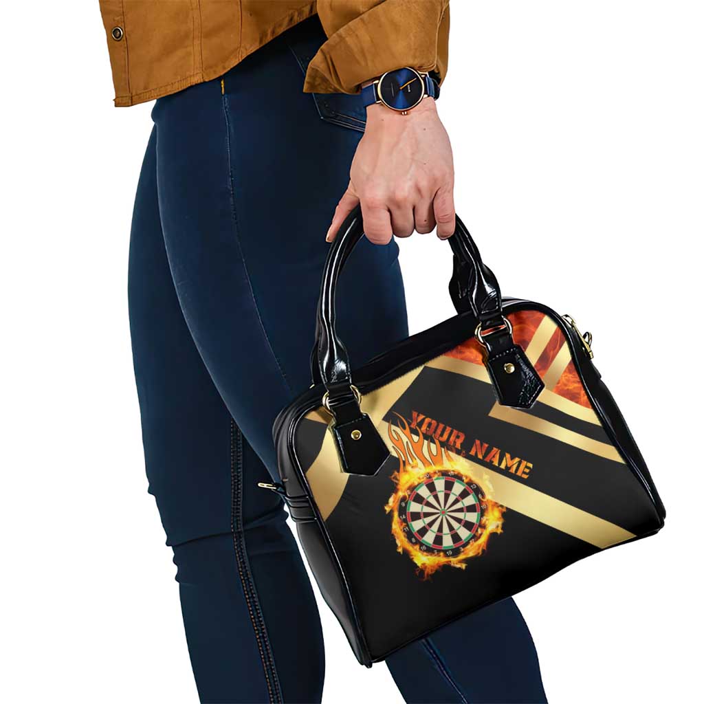 Flaming Dartboard Darts Shoulder Handbag Personalized Bold Geometric Patterns TS04