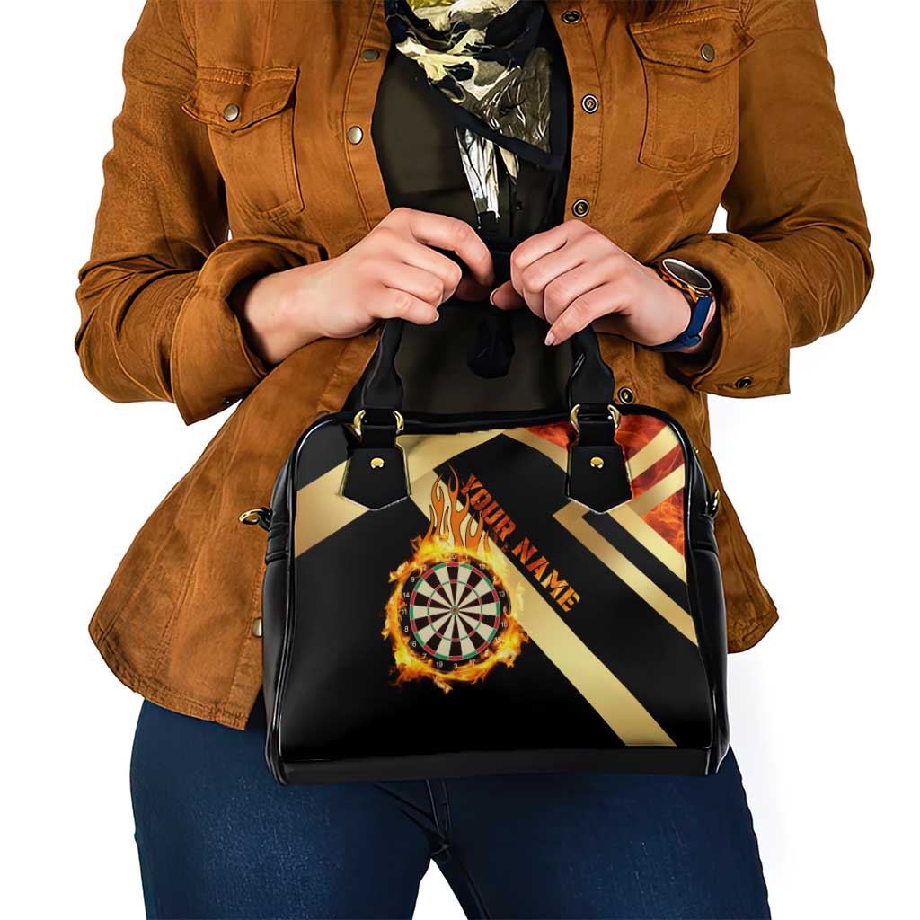 Flaming Dartboard Darts Shoulder Handbag Personalized Bold Geometric Patterns TS04
