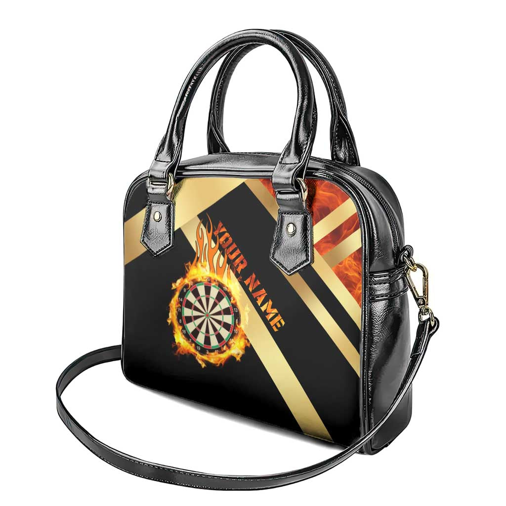 Flaming Dartboard Darts Shoulder Handbag Personalized Bold Geometric Patterns TS04