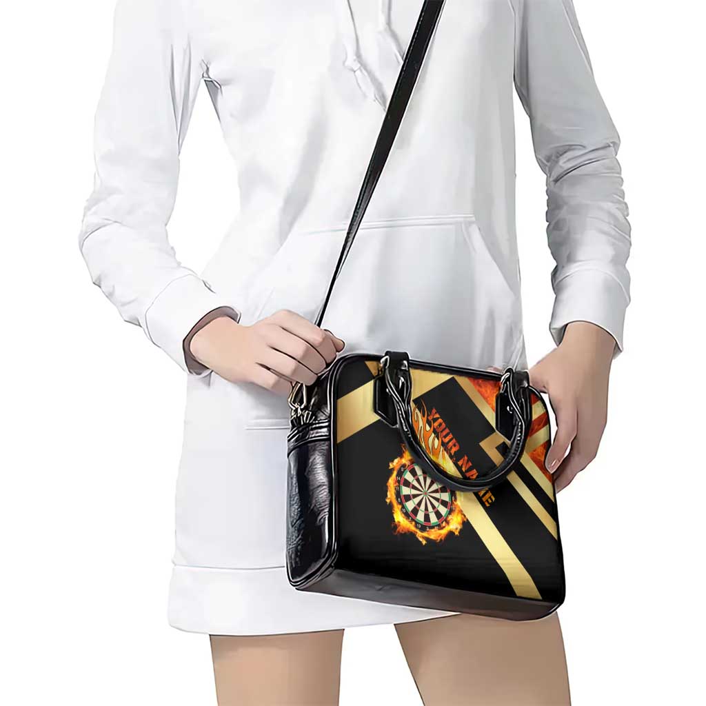 Flaming Dartboard Darts Shoulder Handbag Personalized Bold Geometric Patterns TS04