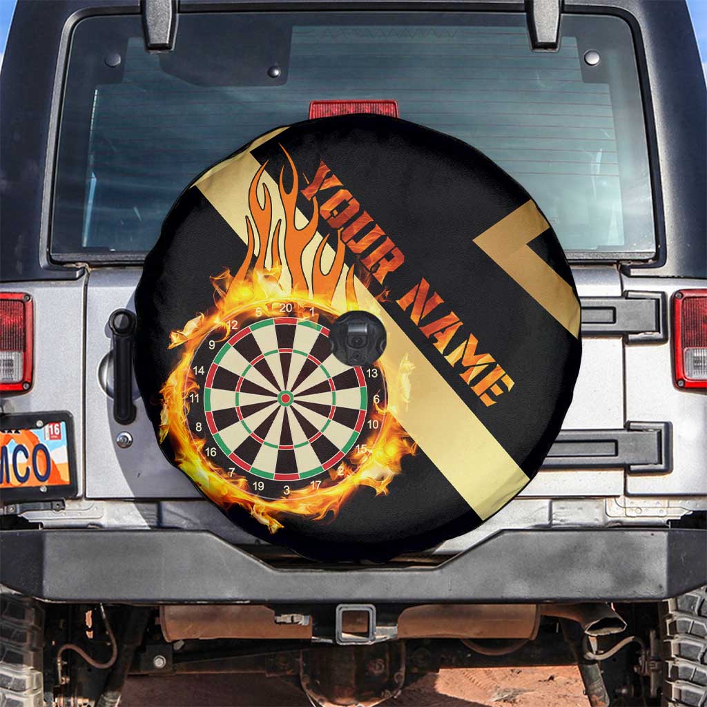 Flaming Dartboard Darts Spare Tire Cover Personalized Bold Geometric Patterns TS04
