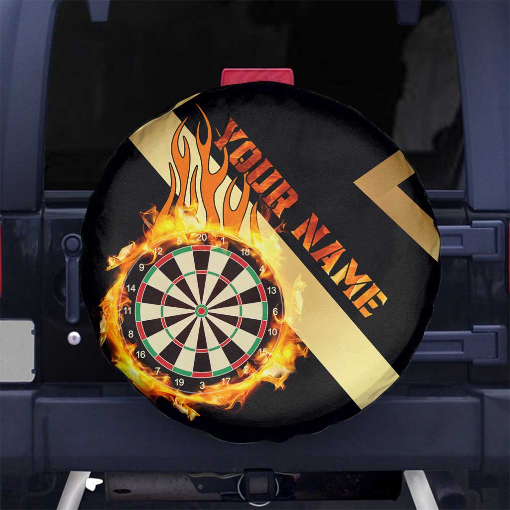 Flaming Dartboard Darts Spare Tire Cover Personalized Bold Geometric Patterns TS04