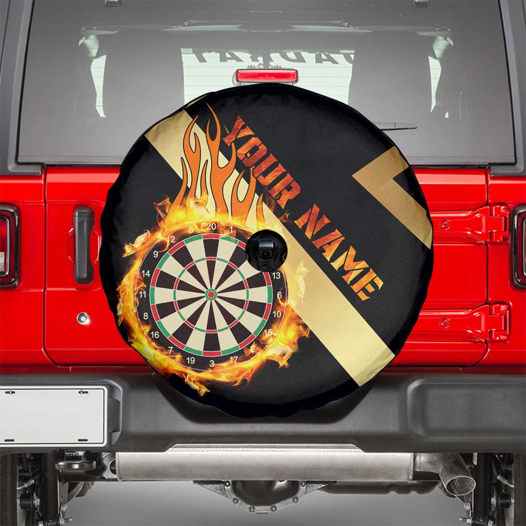 Flaming Dartboard Darts Spare Tire Cover Personalized Bold Geometric Patterns TS04