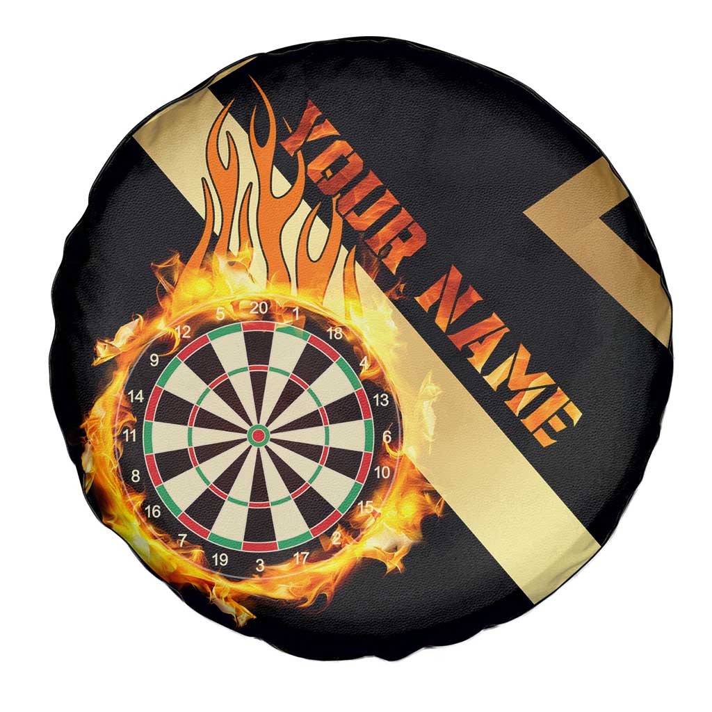 Flaming Dartboard Darts Spare Tire Cover Personalized Bold Geometric Patterns TS04