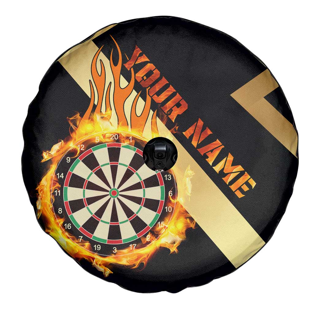 Flaming Dartboard Darts Spare Tire Cover Personalized Bold Geometric Patterns TS04