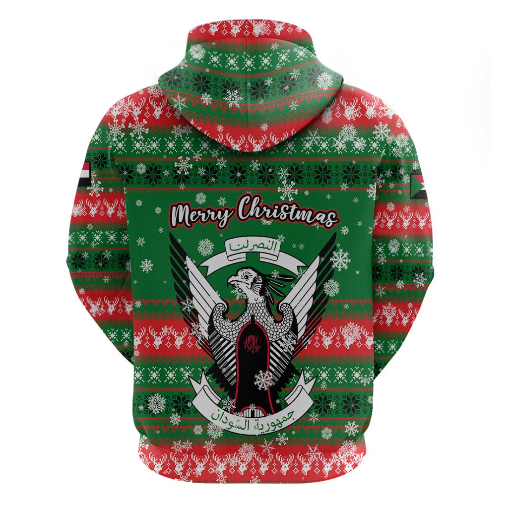Sudan Christmas Hoodie with Green Red Xmas Camel Snowflake and Coat of Arms TS04