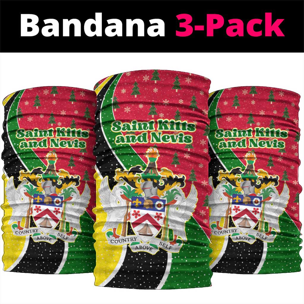 Saint Kitts and Nevis Christmas Neck Gaiter with Red Green Black Xmas Monkey Gift and Coat of Arms TS04