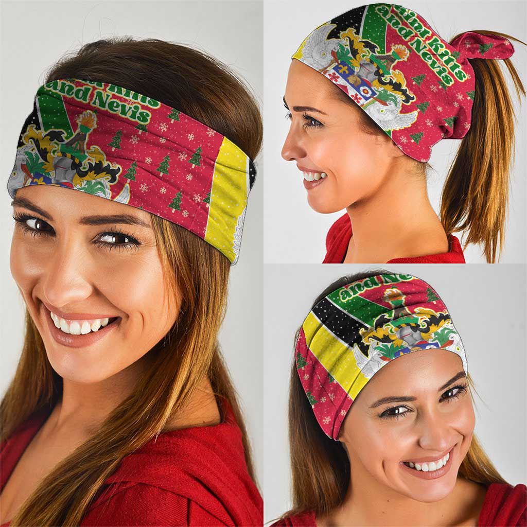 Saint Kitts and Nevis Christmas Neck Gaiter with Red Green Black Xmas Monkey Gift and Coat of Arms TS04