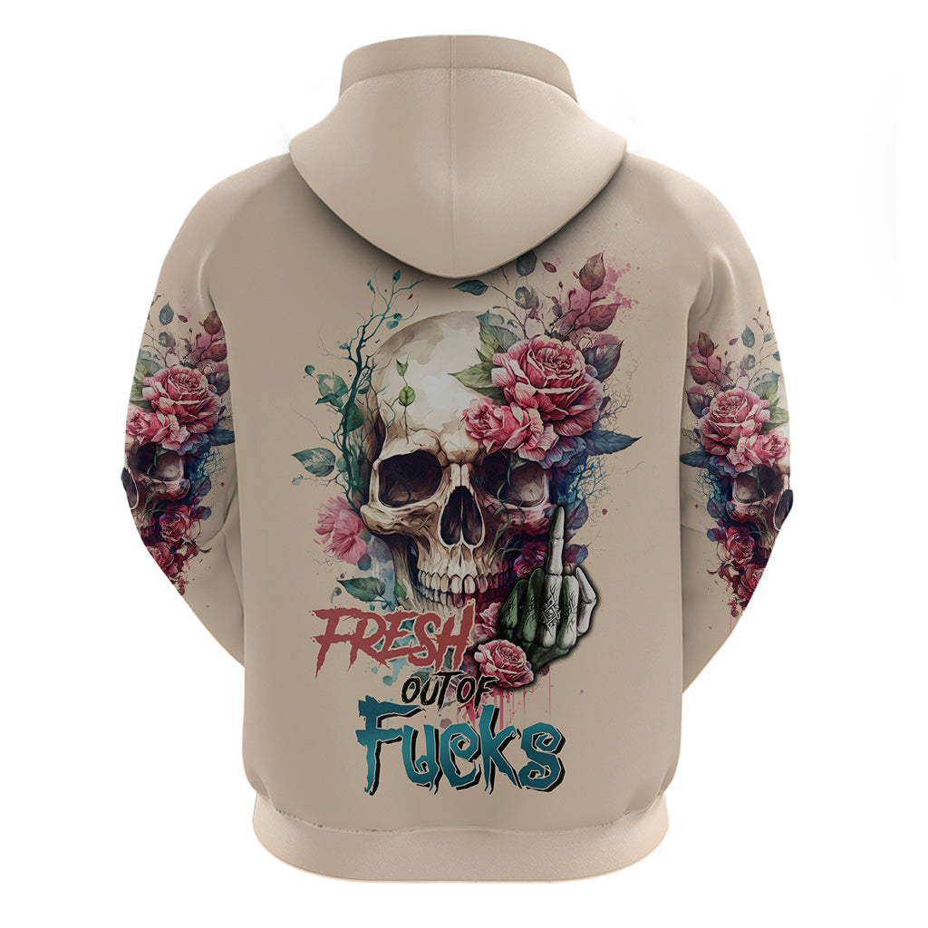 Fresh Out Of F Watercolor Skull Hoodie TS04