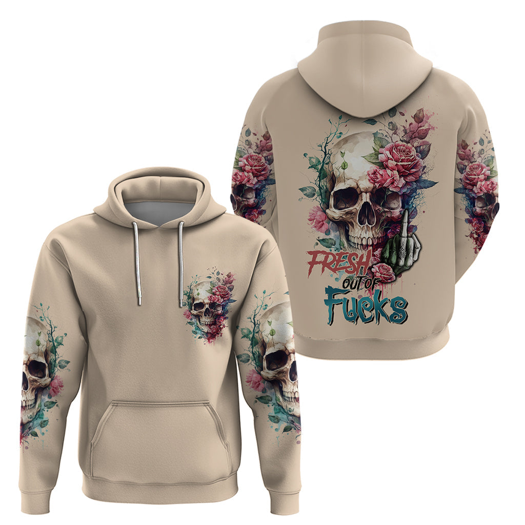 Fresh Out Of F Watercolor Skull Hoodie TS04