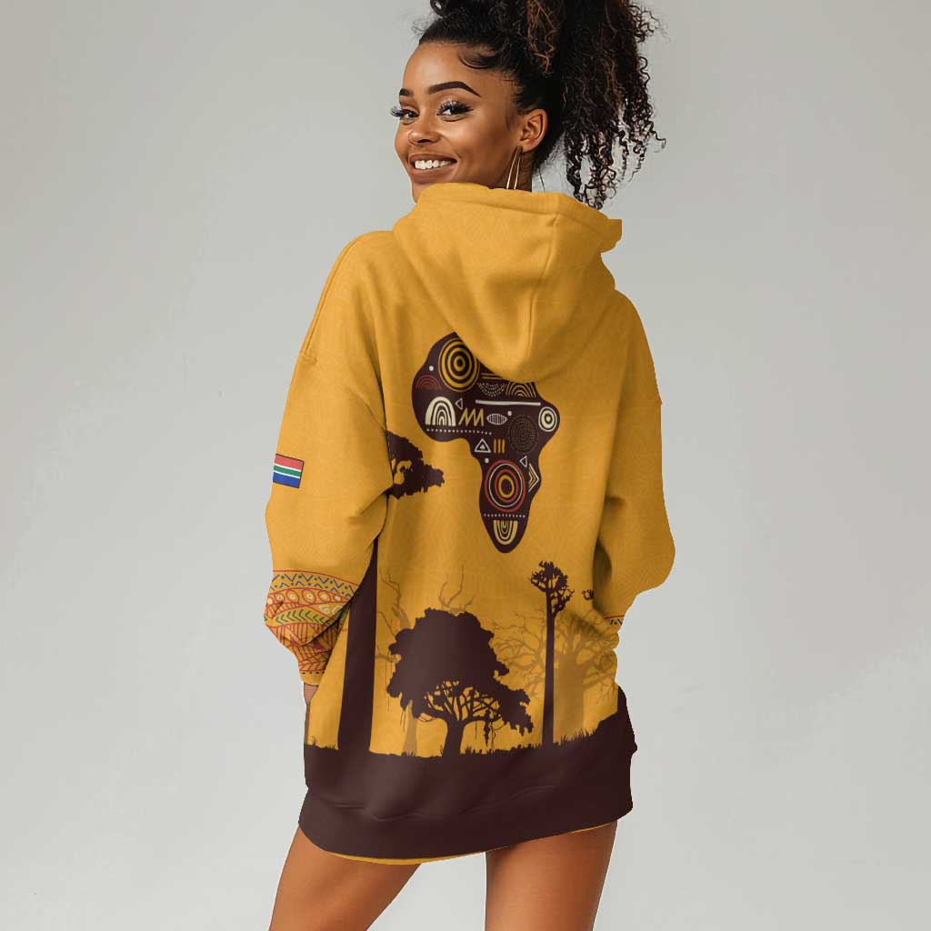 South Africa Flag Hoodie Dress Tribal Africa Heritage - Wildlife Silhouettes in Earthy TS04