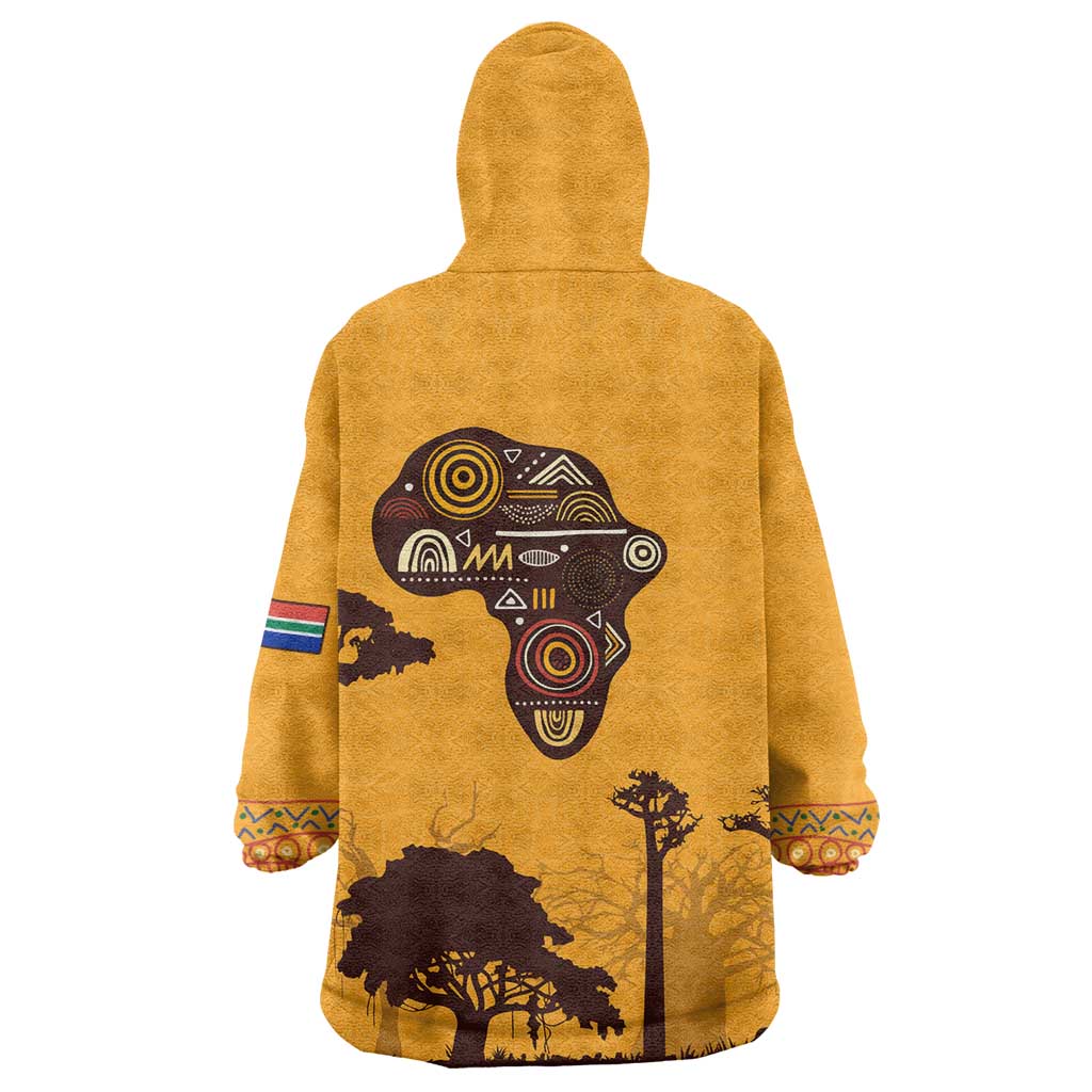 South Africa Flag Wearable Blanket Hoodie Tribal Africa Heritage - Wildlife Silhouettes in Earthy TS04