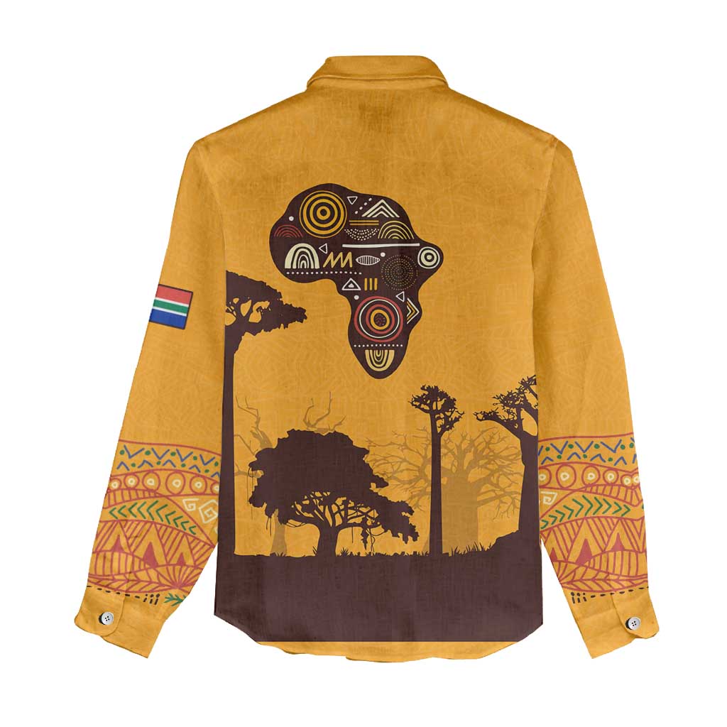 South Africa Flag Women Casual Shirt Tribal Africa Heritage - Wildlife Silhouettes in Earthy TS04