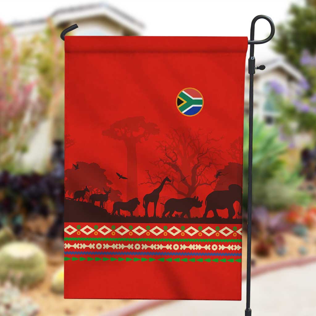 Wildlife South Africa Garden Flag Tribal Pattern National Flag Safari Silhouettes TS04