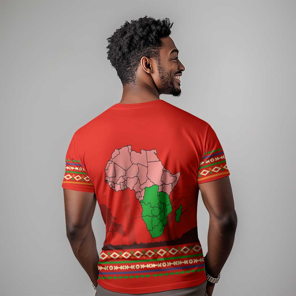 Wildlife South Africa T shirt Tribal Pattern National Flag Safari Silhouettes TS04