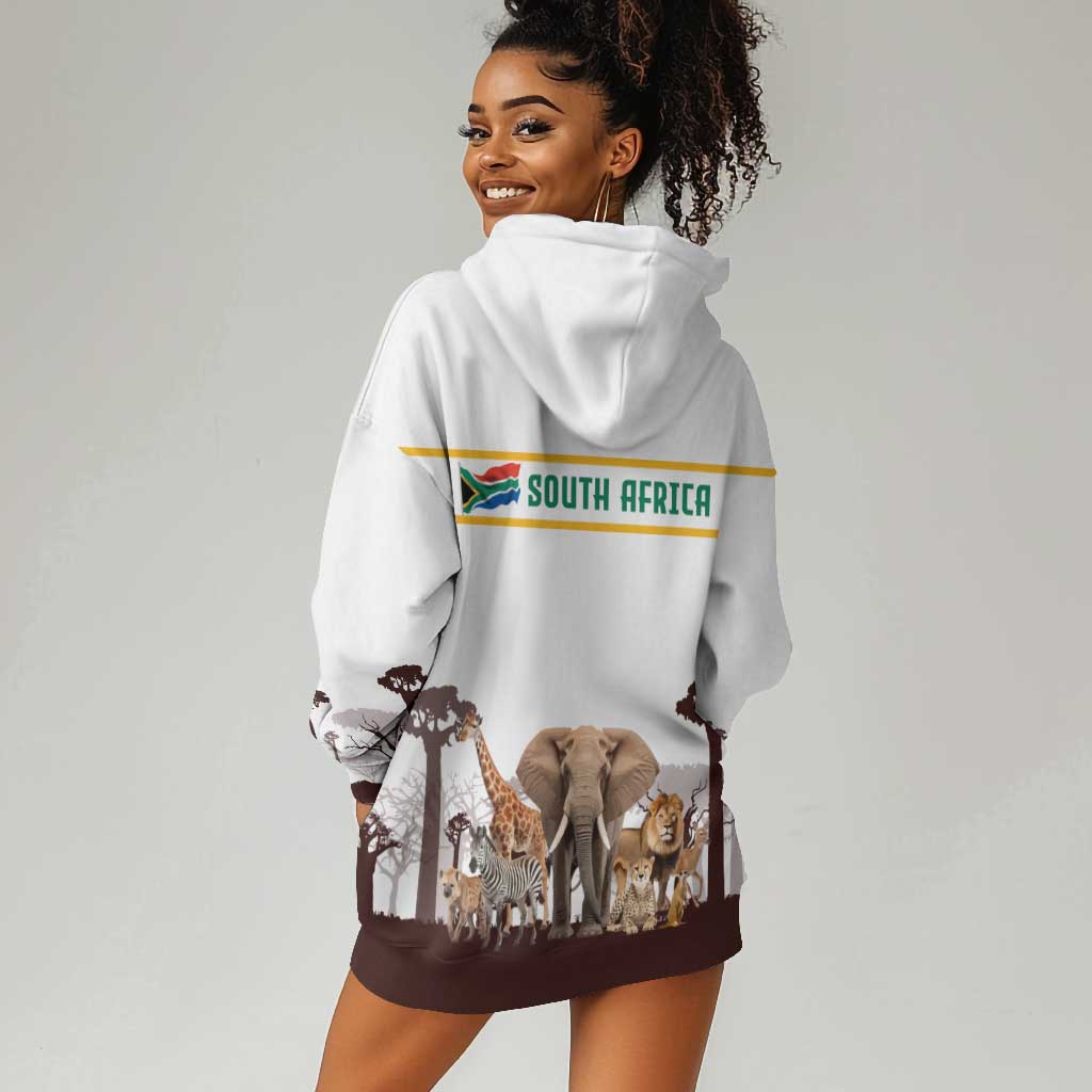 South Africa Wildlife Pride Hoodie Dress Big Five Animals TS04