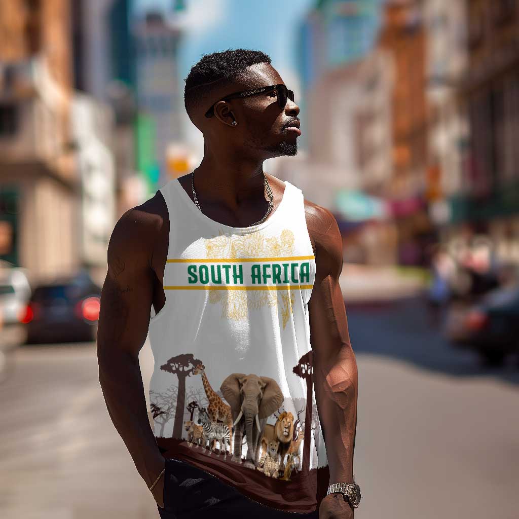 South Africa Wildlife Pride Men Tank Top Big Five Animals TS04