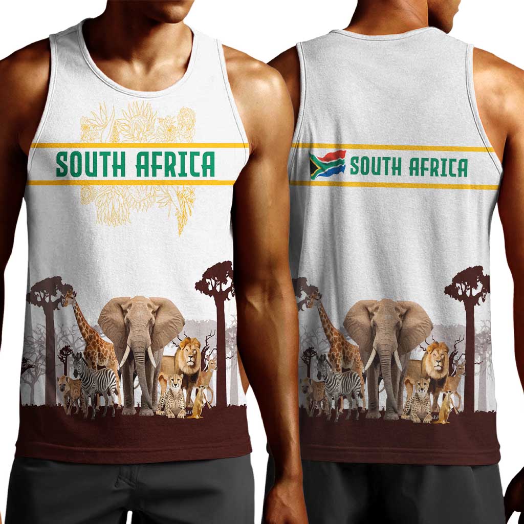 South Africa Wildlife Pride Men Tank Top Big Five Animals TS04