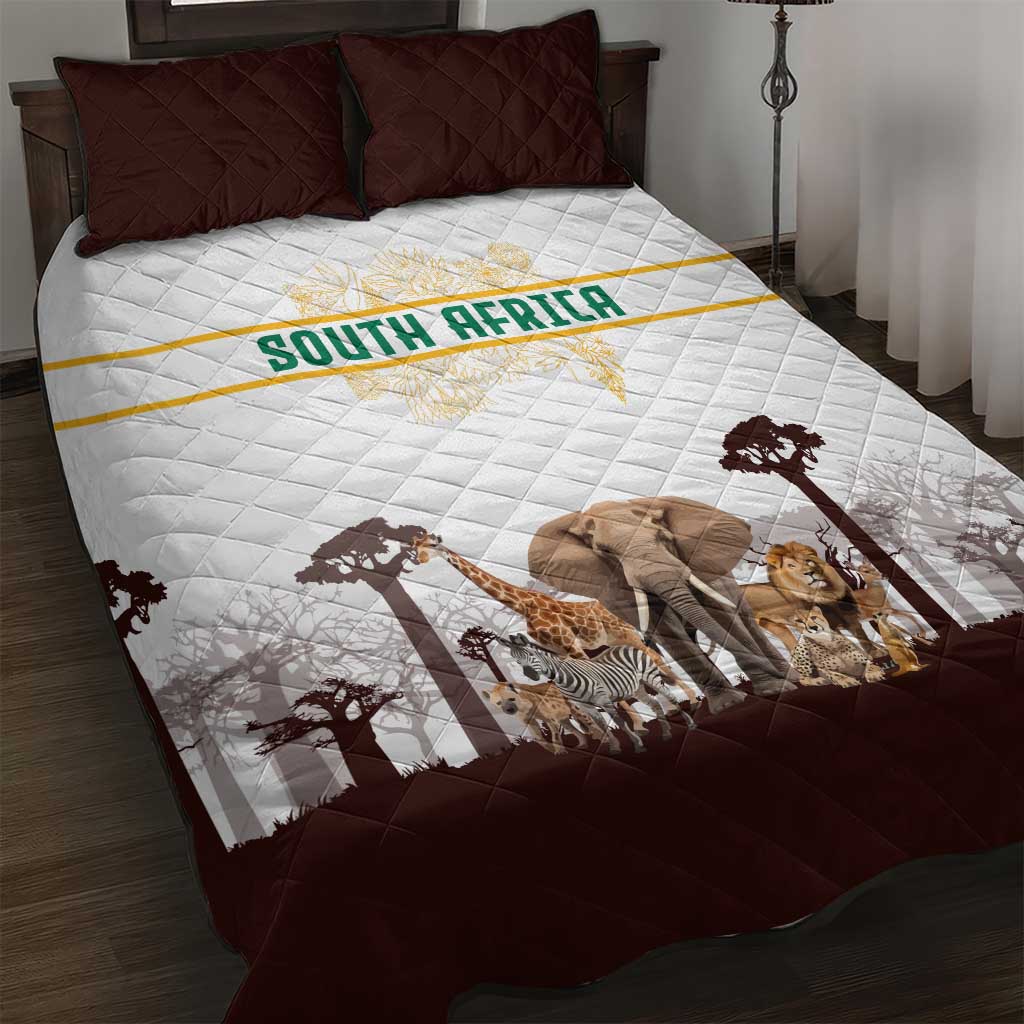 South Africa Wildlife Pride Quilt Bed Set Big Five Animals TS04