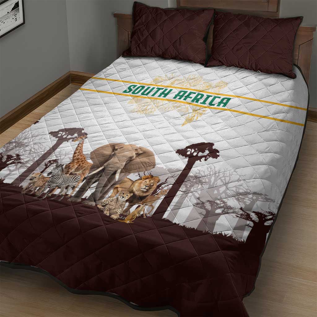 South Africa Wildlife Pride Quilt Bed Set Big Five Animals TS04