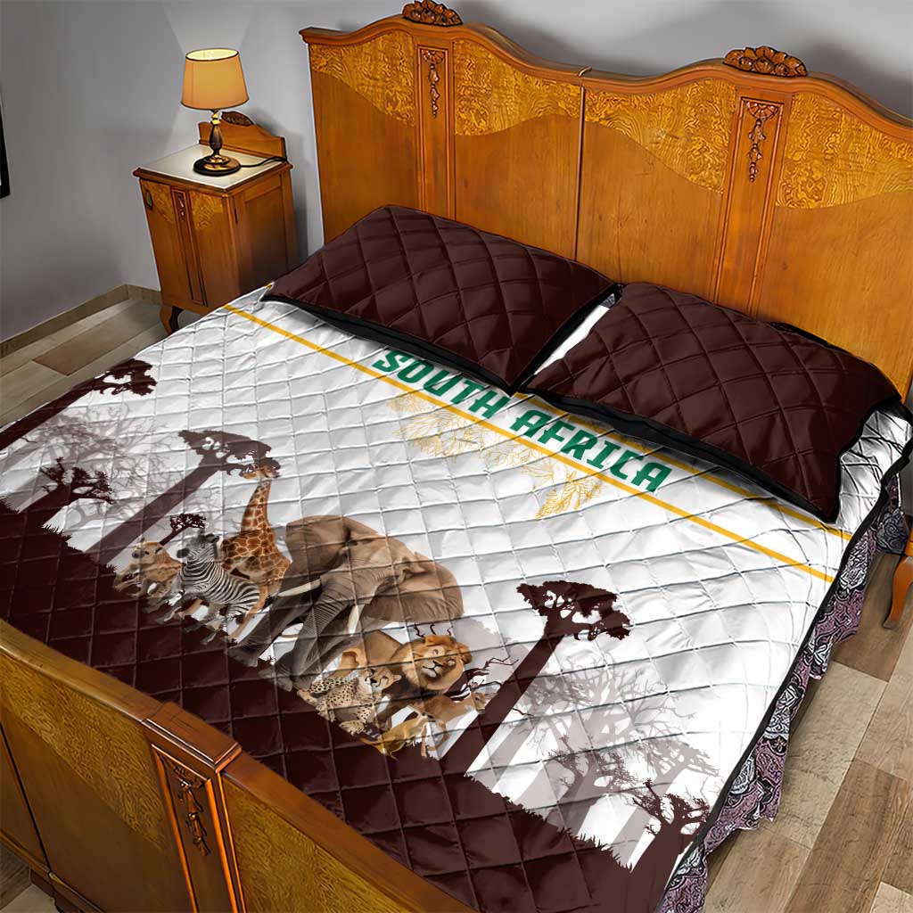 South Africa Wildlife Pride Quilt Bed Set Big Five Animals TS04