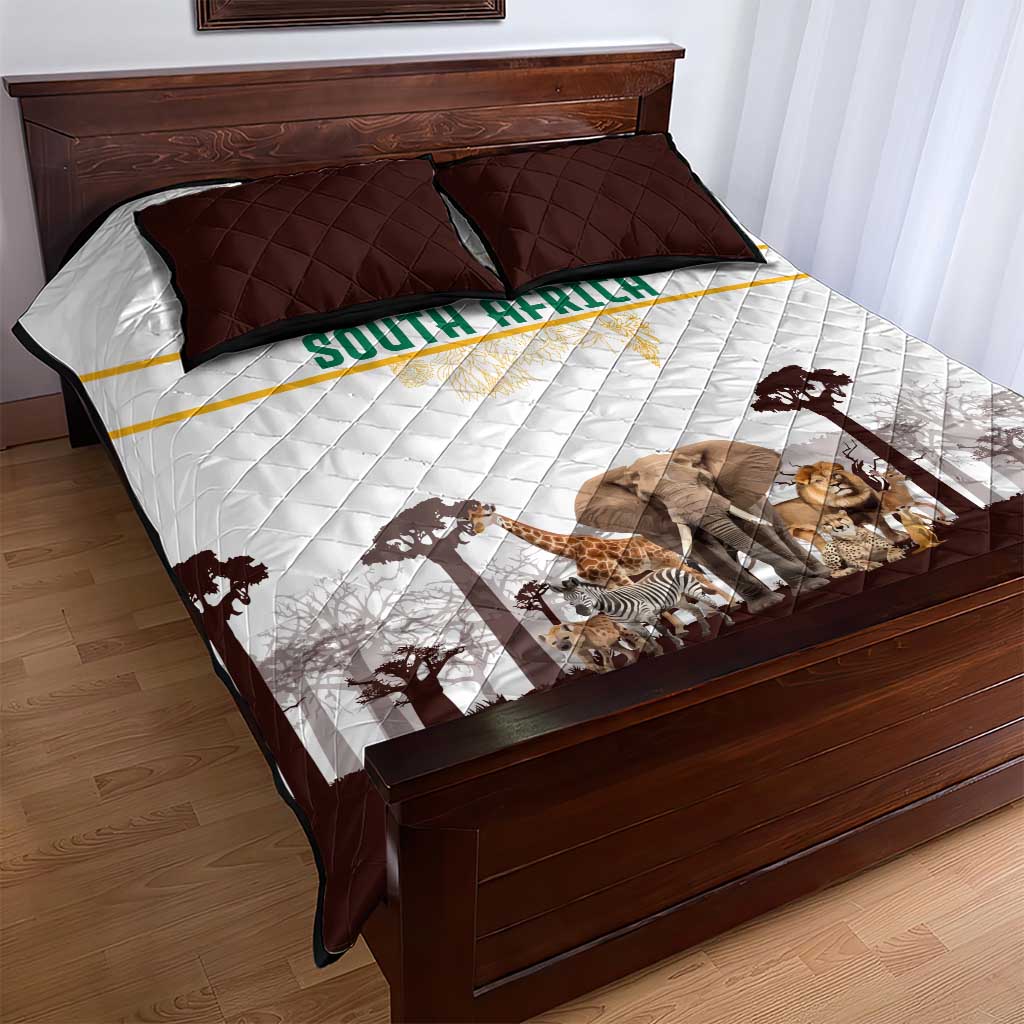 South Africa Wildlife Pride Quilt Bed Set Big Five Animals TS04