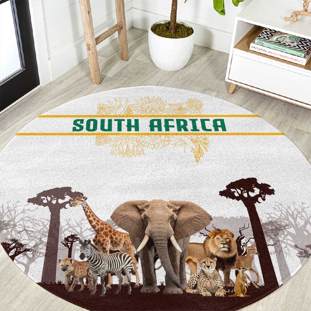 South Africa Wildlife Pride Round Carpet Big Five Animals TS04