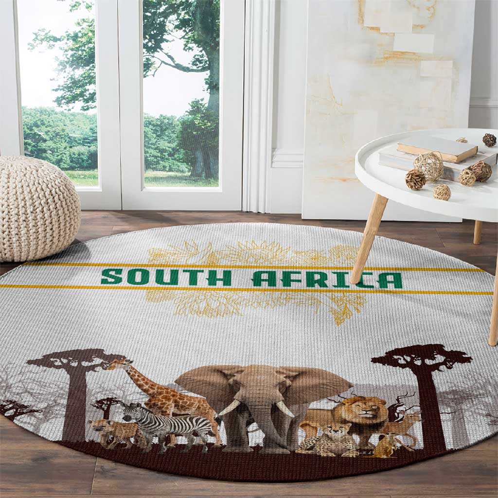 South Africa Wildlife Pride Round Carpet Big Five Animals TS04