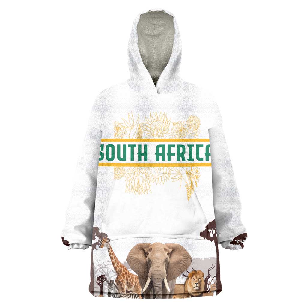 South Africa Wildlife Pride Wearable Blanket Hoodie Big Five Animals TS04