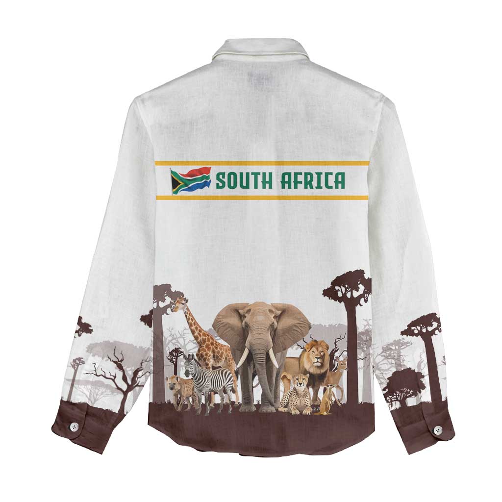 South Africa Wildlife Pride Women Casual Shirt Big Five Animals TS04
