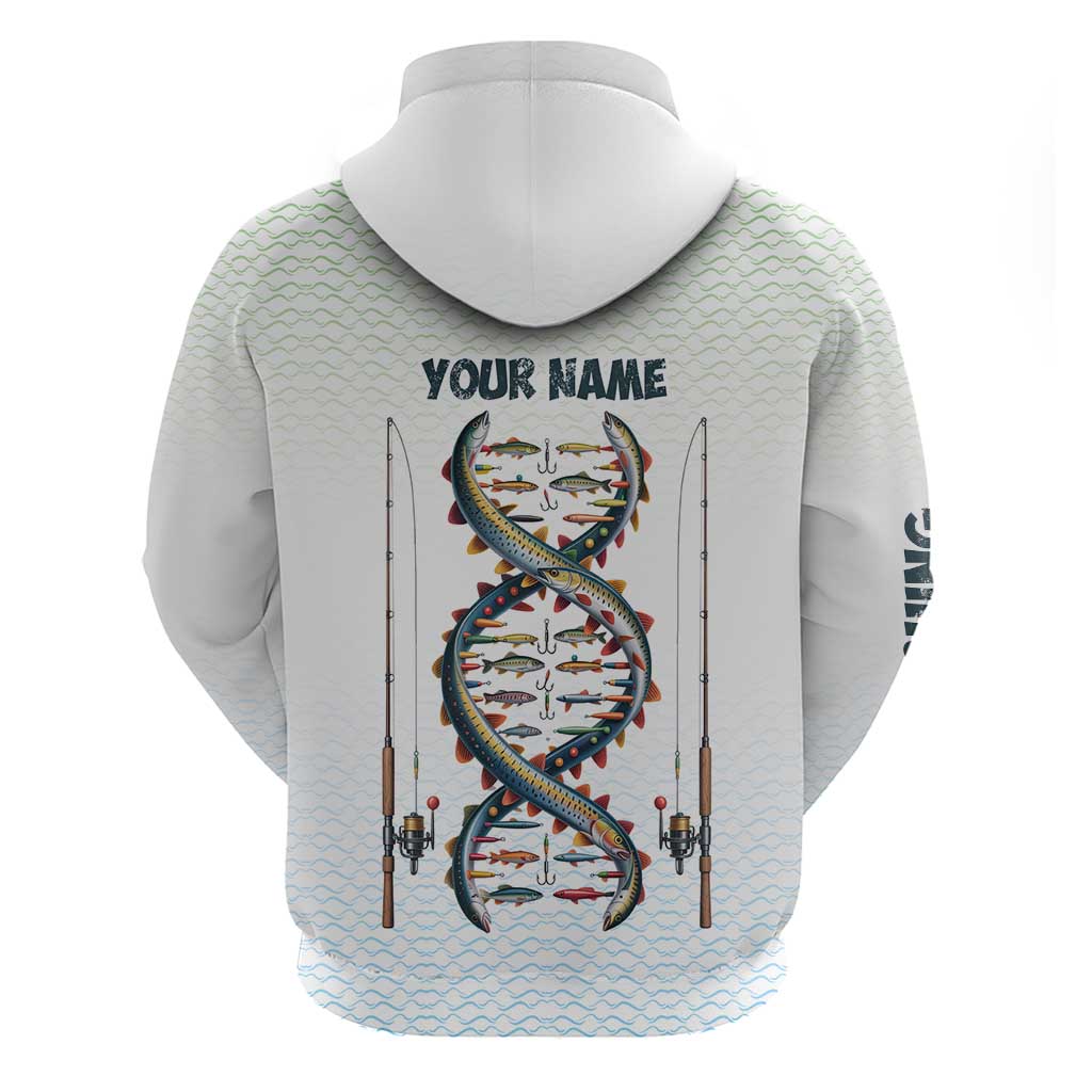Fishing DNA Hoodie Colorful Fish Illustrations on White Scale For Fisherman TS04
