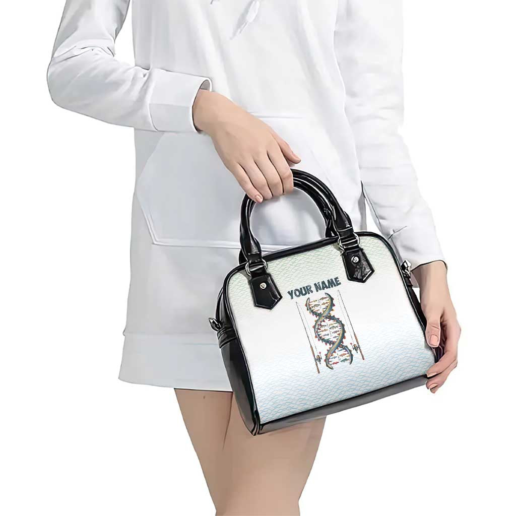 Fishing DNA Shoulder Handbag Colorful Fish Illustrations on White Scale For Fisherman TS04