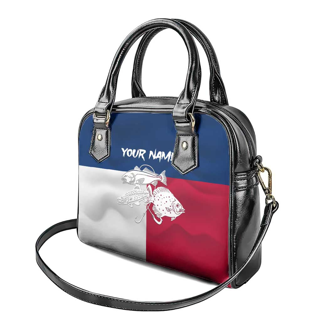 Custom Texas Fishing Shoulder Handbag Hooked Fish Graphic - Red White and Blue Theme TS04