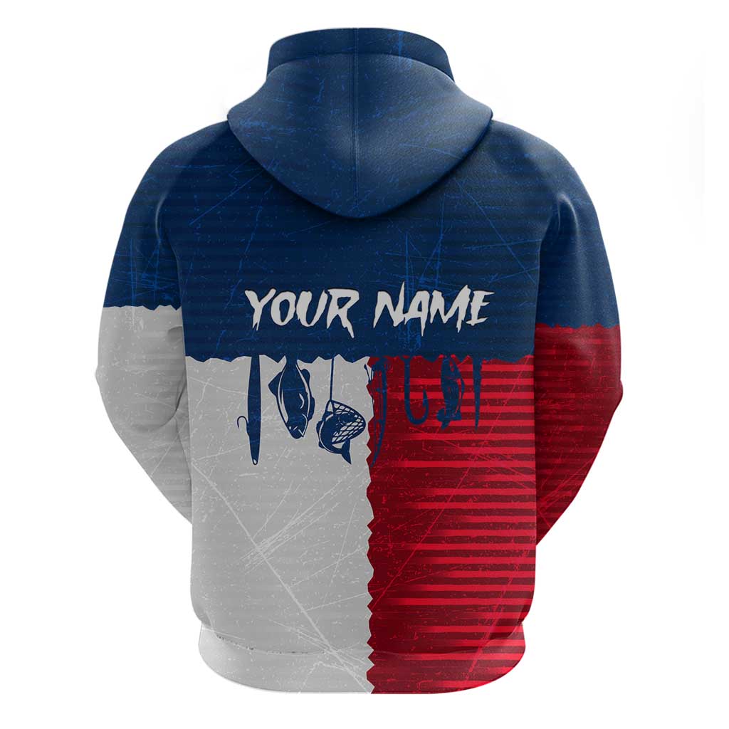 Flag Texas Fishing Hoodie Personalized Hanging Fish and Hooks Graphic TS04