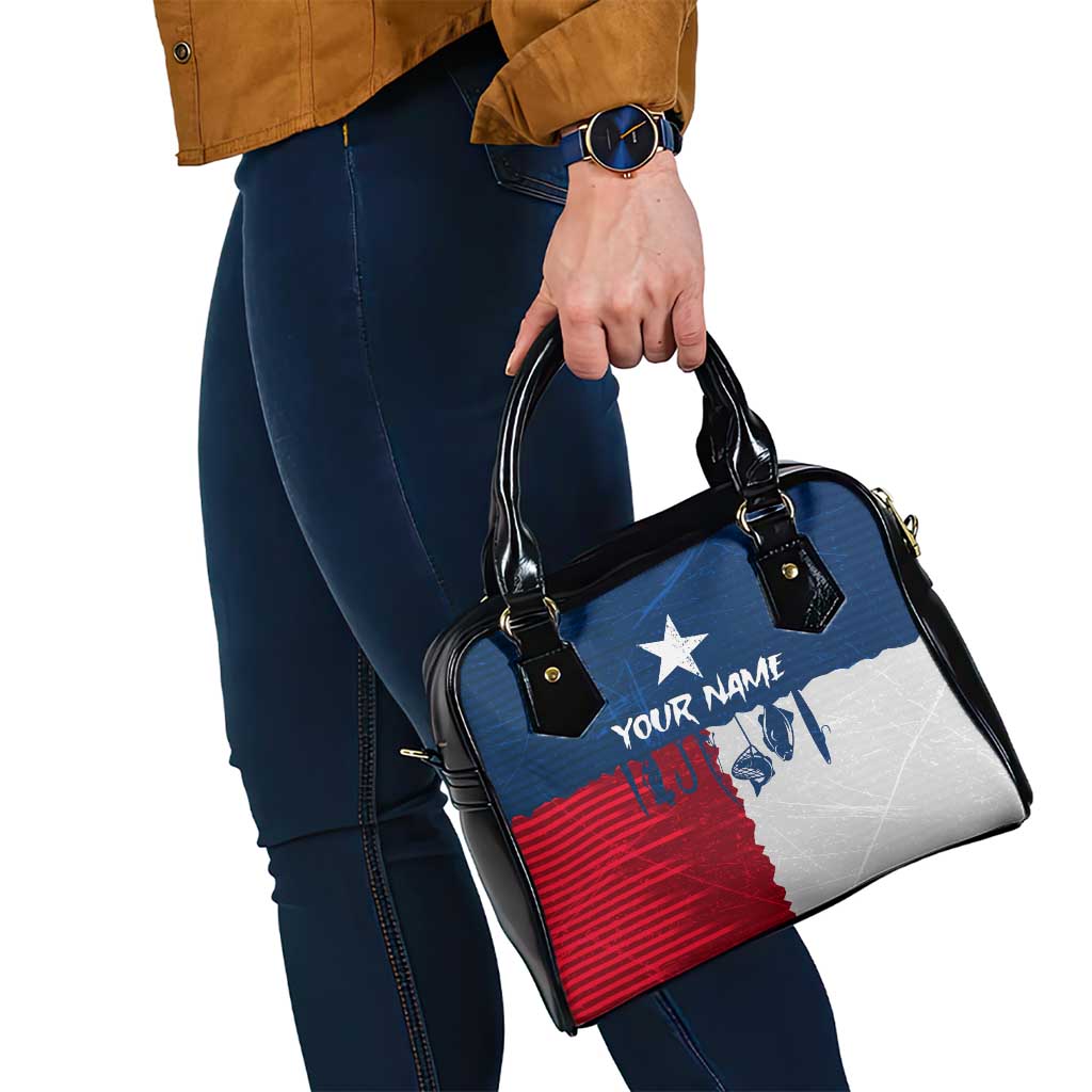 Flag Texas Fishing Shoulder Handbag Personalized Hanging Fish and Hooks Graphic TS04