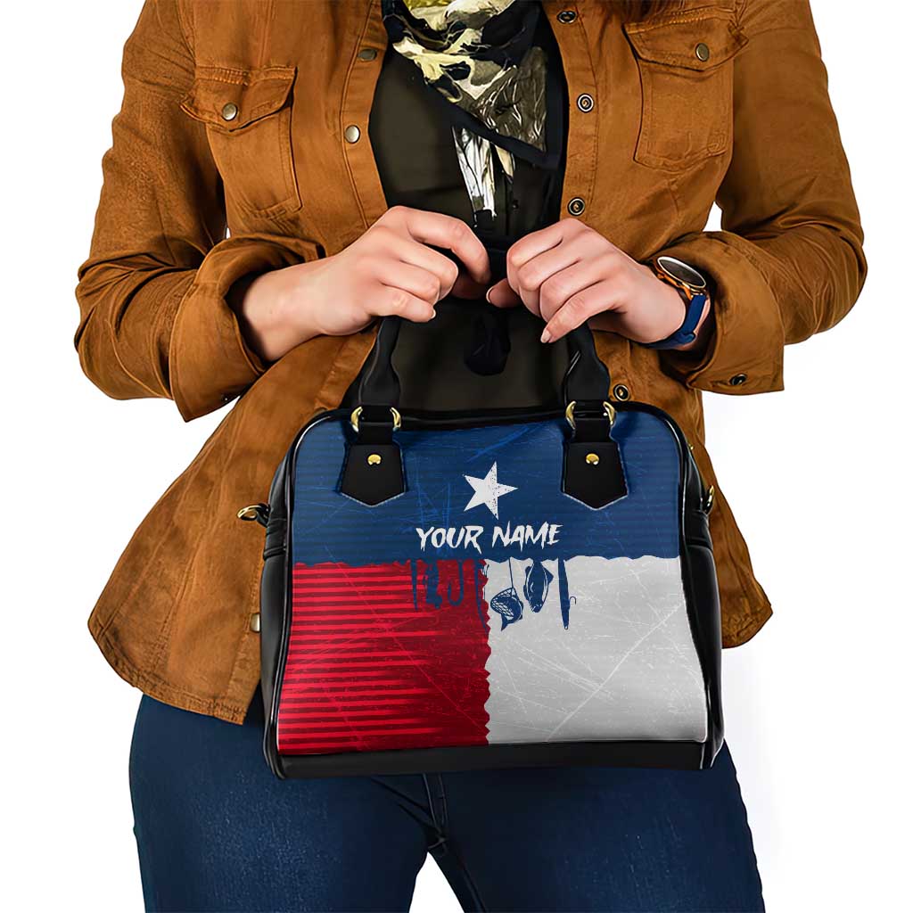 Flag Texas Fishing Shoulder Handbag Personalized Hanging Fish and Hooks Graphic TS04