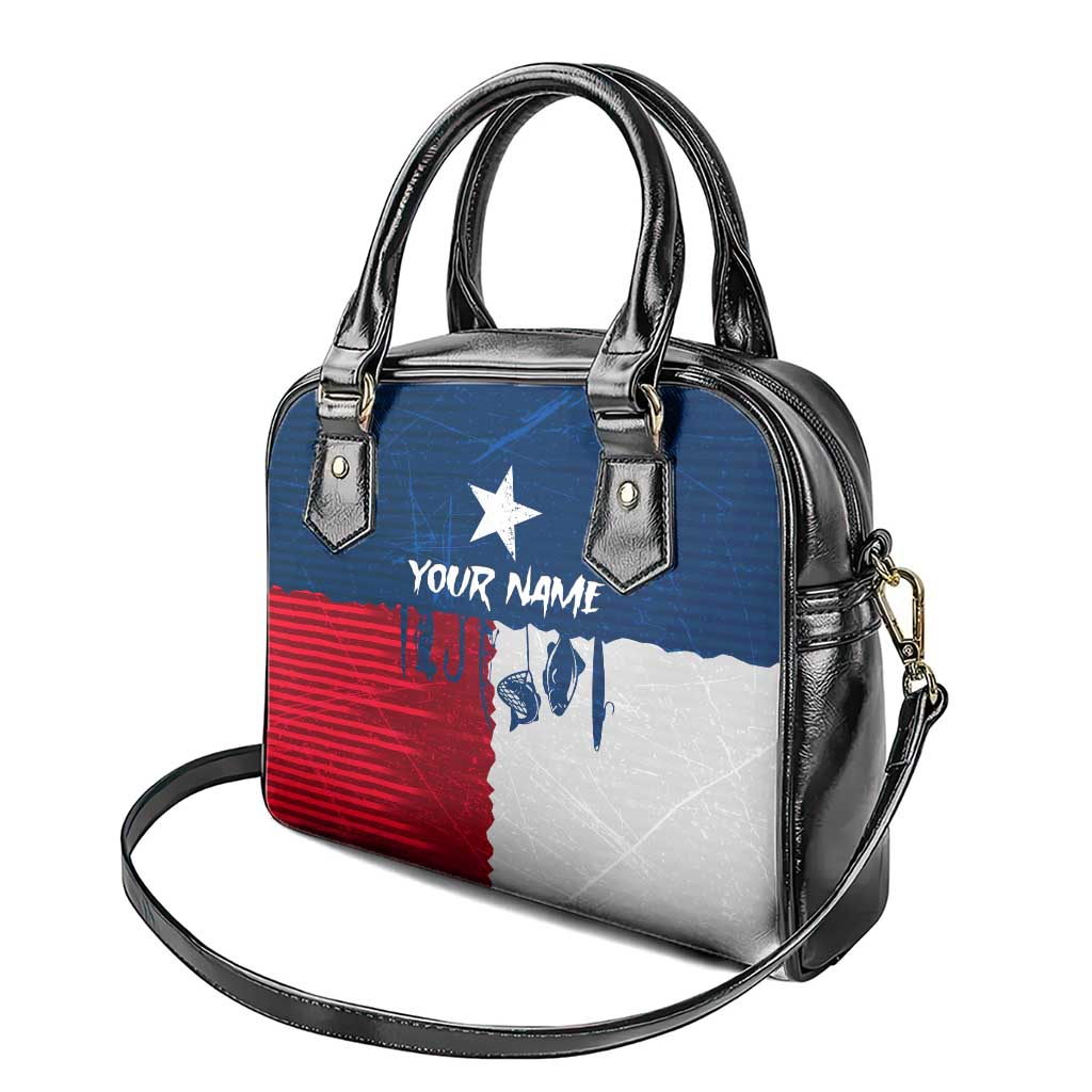 Flag Texas Fishing Shoulder Handbag Personalized Hanging Fish and Hooks Graphic TS04