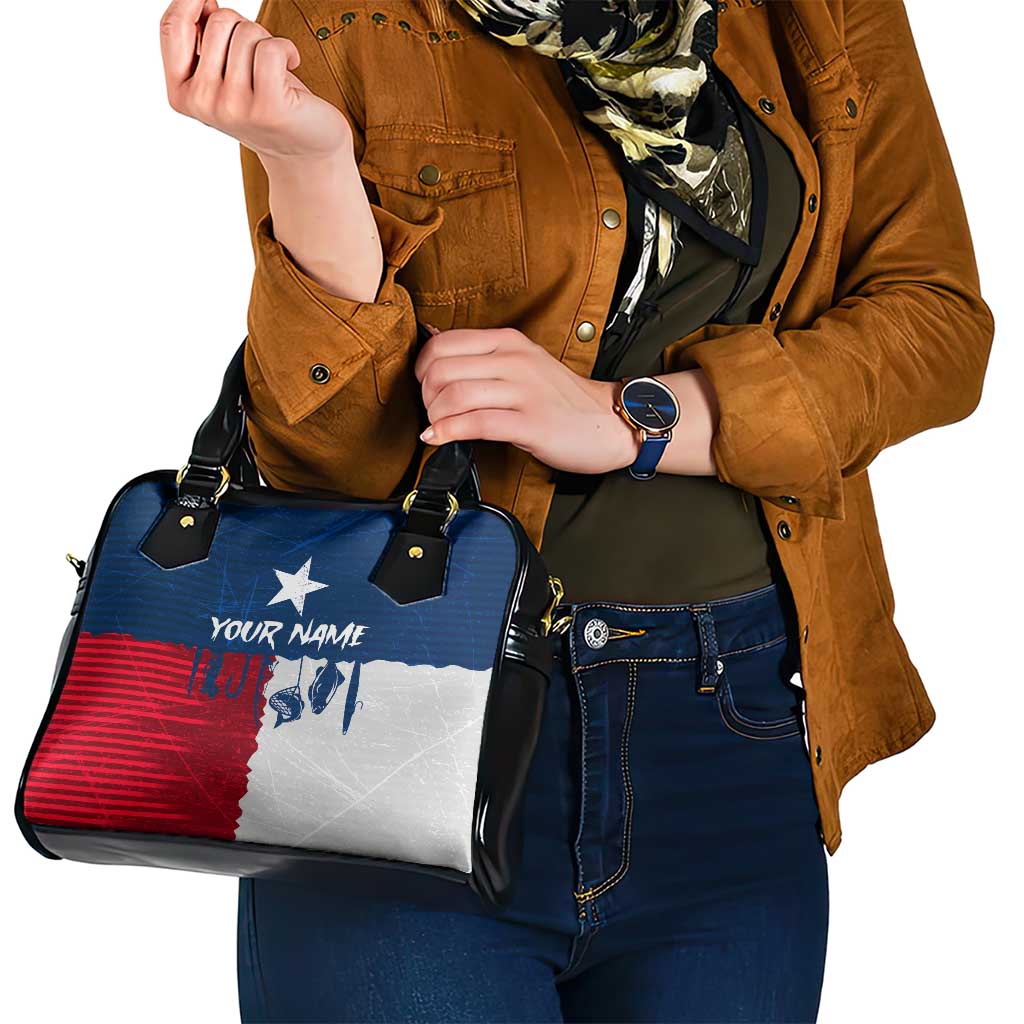 Flag Texas Fishing Shoulder Handbag Personalized Hanging Fish and Hooks Graphic TS04