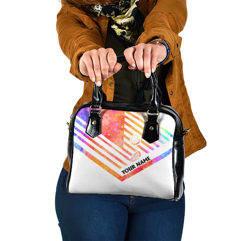 USA Golf Design Shoulder Handbag Watercolor Female Silhouette and Orange Gradient Flag and Ball Pattern TS04