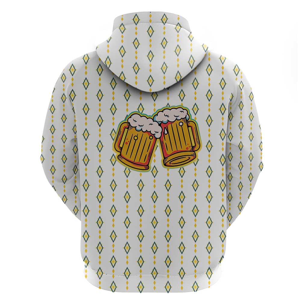 Oktoberfest Hoodie with Oktoberfest Beer Mug Illustration White Diamond TS04