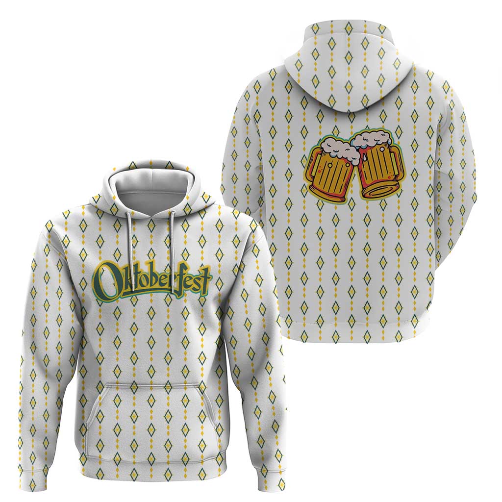 Oktoberfest Hoodie with Oktoberfest Beer Mug Illustration White Diamond TS04