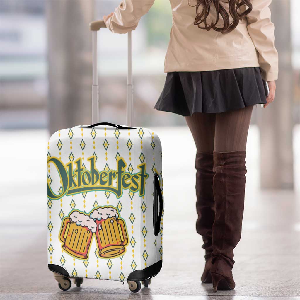 Oktoberfest Luggage Cover with Oktoberfest Beer Mug Illustration White Diamond TS04
