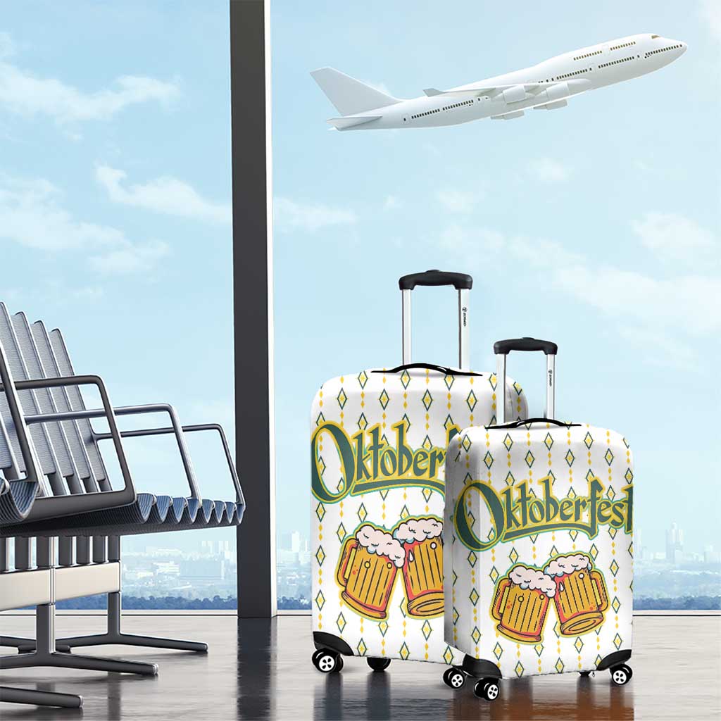 Oktoberfest Luggage Cover with Oktoberfest Beer Mug Illustration White Diamond TS04