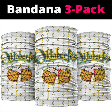 Oktoberfest Neck Gaiter with Oktoberfest Beer Mug Illustration White Diamond TS04