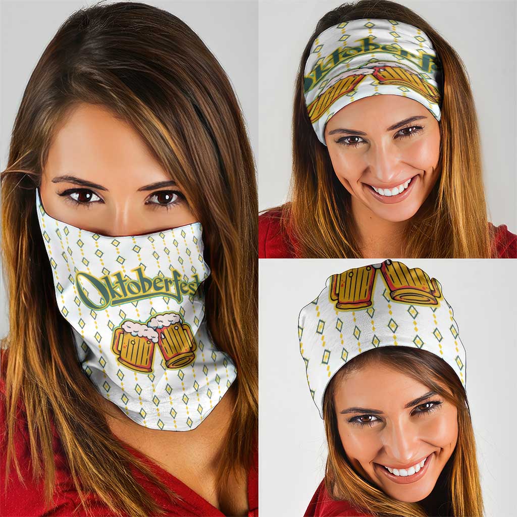 Oktoberfest Neck Gaiter with Oktoberfest Beer Mug Illustration White Diamond TS04