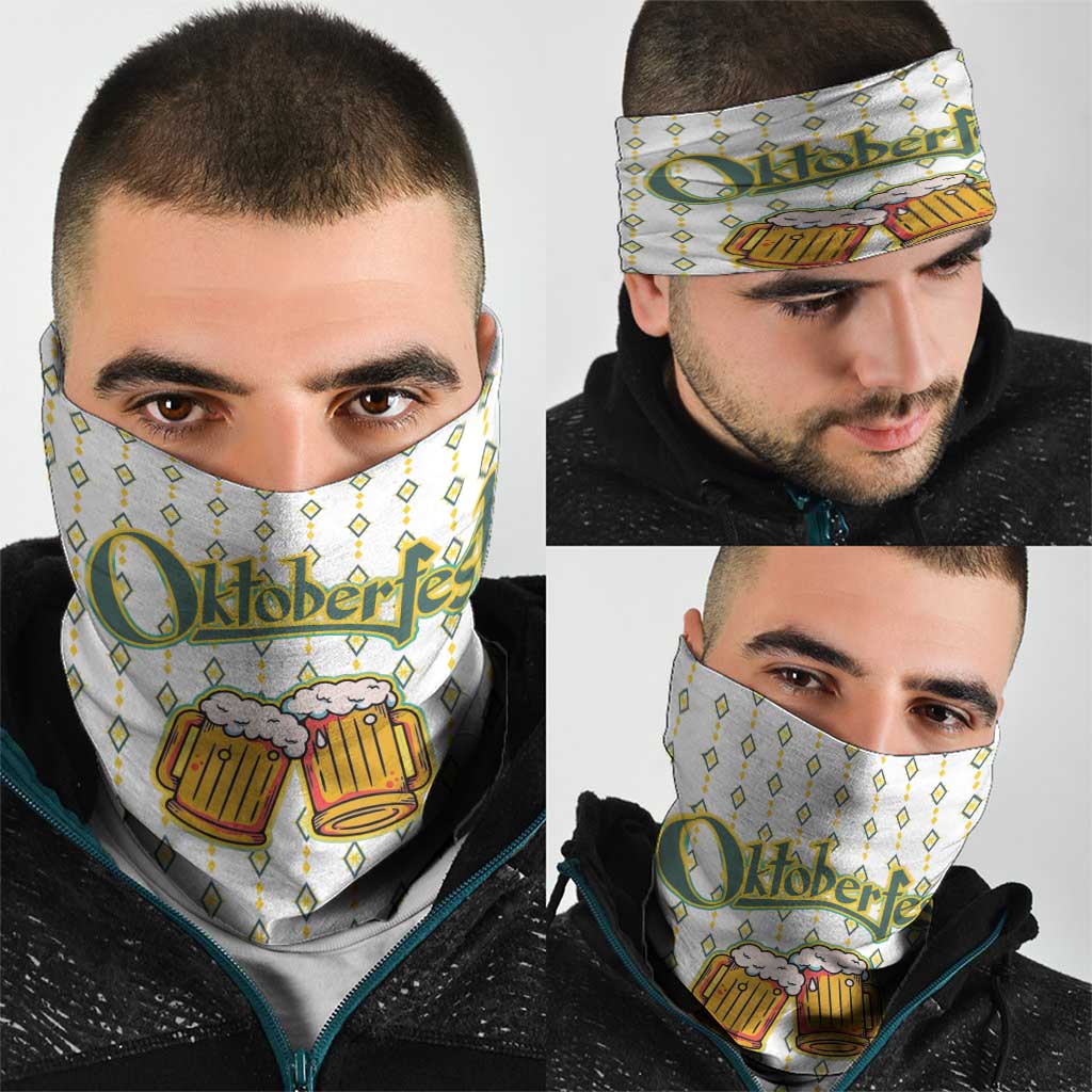 Oktoberfest Neck Gaiter with Oktoberfest Beer Mug Illustration White Diamond TS04