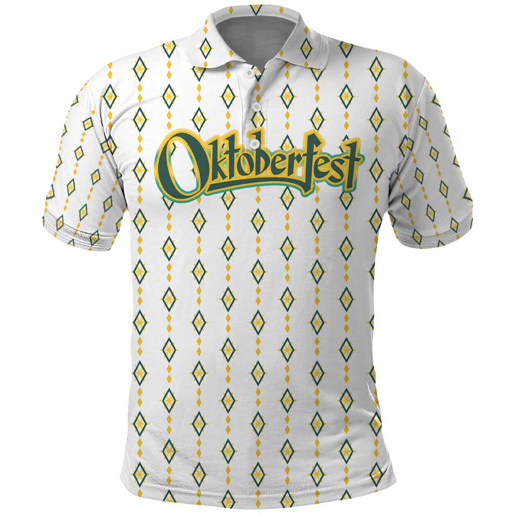 Oktoberfest Polo Shirt with Oktoberfest Beer Mug Illustration White Diamond TS04